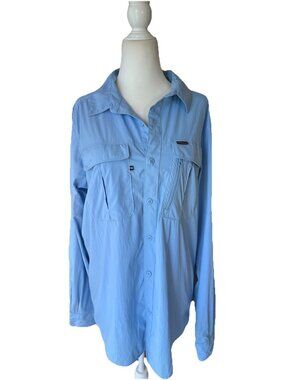Columbia Women’s Long Sleeves Omni Shield Blue Shirt Med